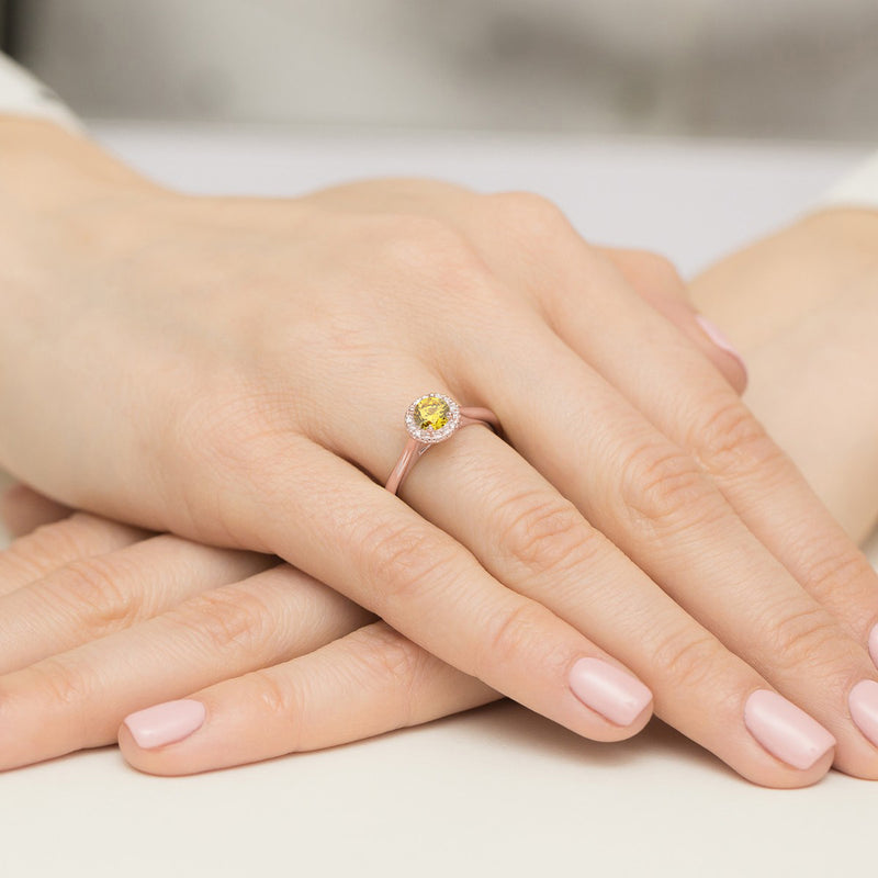 Inel Aur 14K cu Diamante Galbene de Laborator 0.62 ct, imaginea 8 din 12
