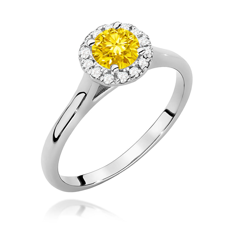 Inel Aur 14K cu Diamante Galbene de Laborator 0.62 ct, imaginea 9 din 12