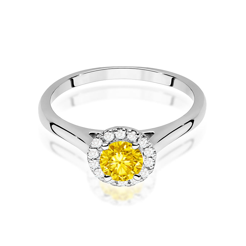 Inel Aur 14K cu Diamante Galbene de Laborator 0.62 ct, imaginea 10 din 12