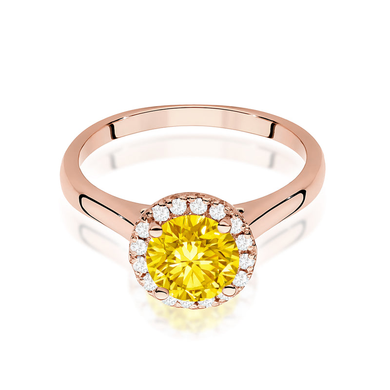 Inel Aur 14K cu Diamante Galbene de Laborator 1.14 ct, imaginea 6 din 12