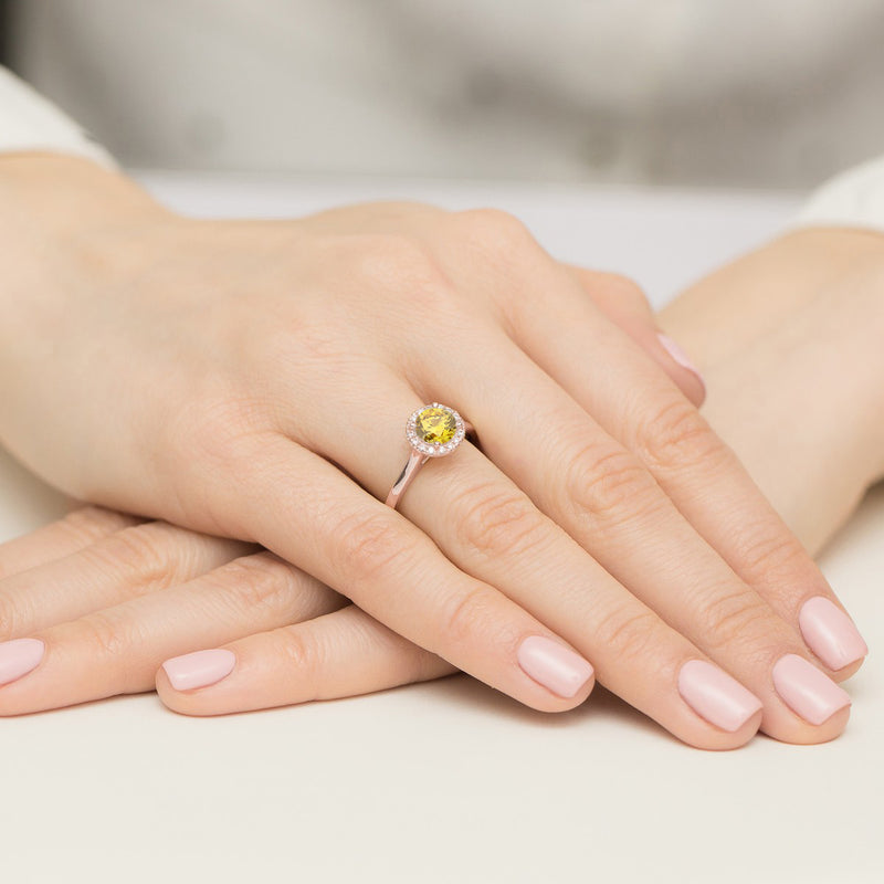 Inel Aur 14K cu Diamante Galbene de Laborator 1.14 ct, imaginea 8 din 12