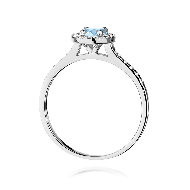Inel Aur 14K cu Diamante Albastre de Laborator 0.74 ct, imaginea 11 din 12