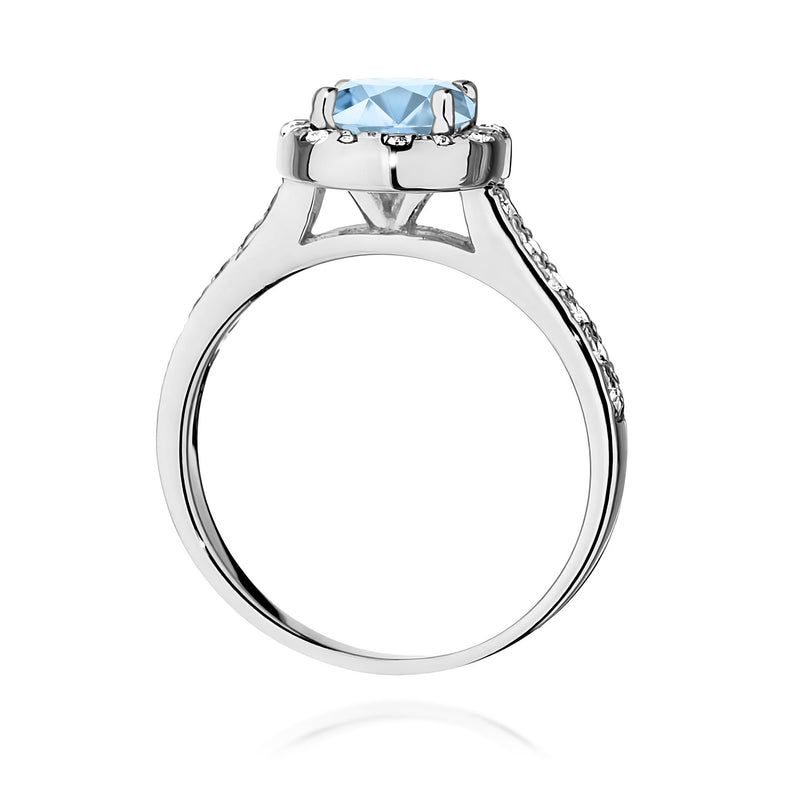 Inel Aur 14K cu Diamante Albastre de Laborator 1.38 ct, imaginea 11 din 12