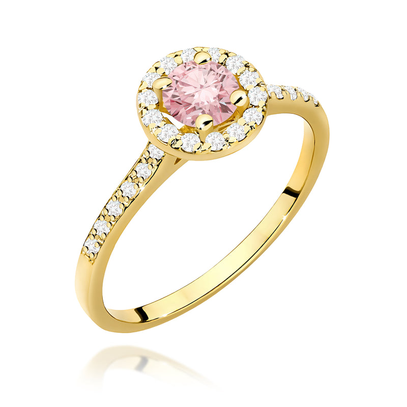 Inel Aur 14K cu Diamante Roz de Laborator 0.74 ct — Aur galben