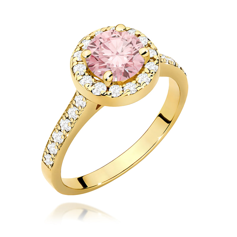 Inel Aur 14K cu Diamante Roz de Laborator 1.38 ct — Aur galben