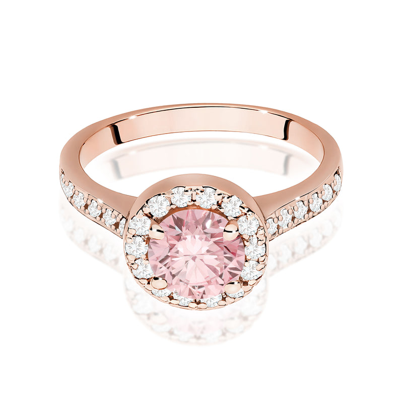Inel Aur 14K cu Diamante Roz de Laborator 1.38 ct, imaginea 6 din 12