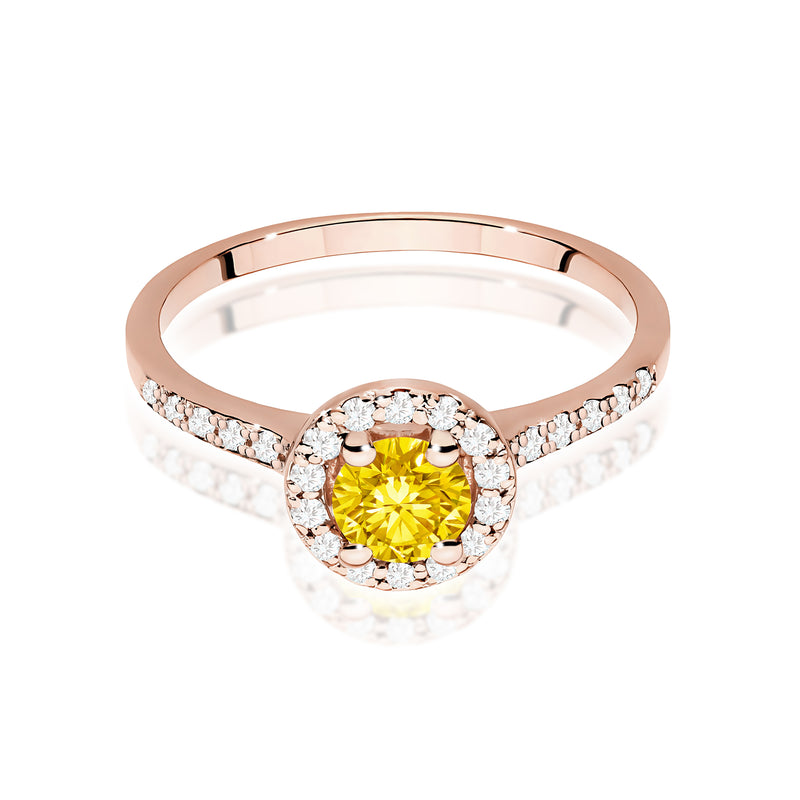 Inel Aur 14K cu Diamante Galbene de Laborator 0.74 ct, imaginea 6 din 12