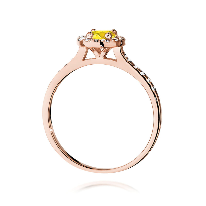 Inel Aur 14K cu Diamante Galbene de Laborator 0.74 ct, imaginea 7 din 12