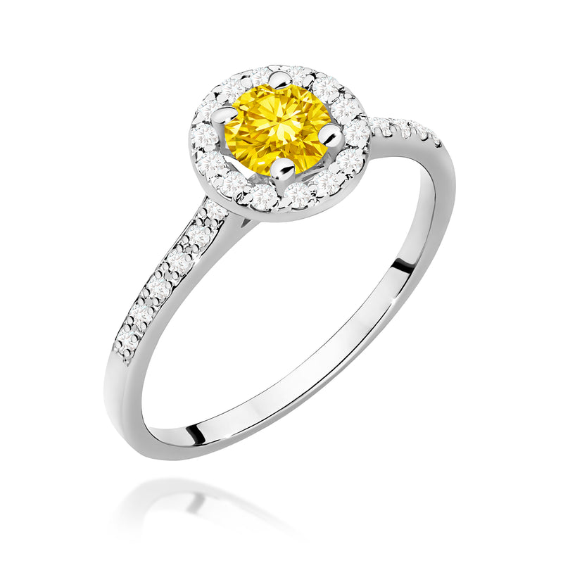Inel Aur 14K cu Diamante Galbene de Laborator 0.74 ct, imaginea 9 din 12