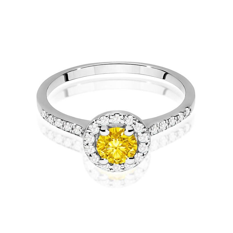 Inel Aur 14K cu Diamante Galbene de Laborator 0.74 ct, imaginea 10 din 12