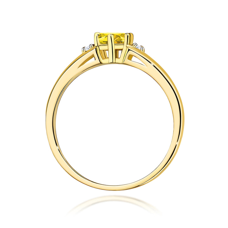 Inel Aur 9K cu Diamante Galbene de Laborator 0.53 ct, imaginea 3 din 8