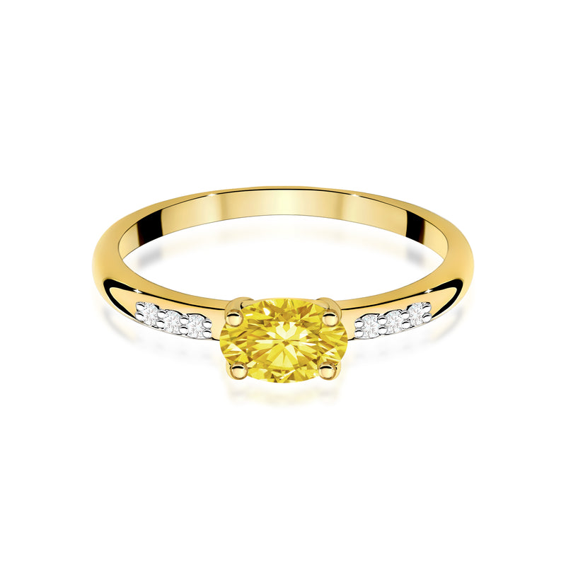 Inel Aur 9K cu Diamante Galbene de Laborator 0.53 ct, imaginea 2 din 8