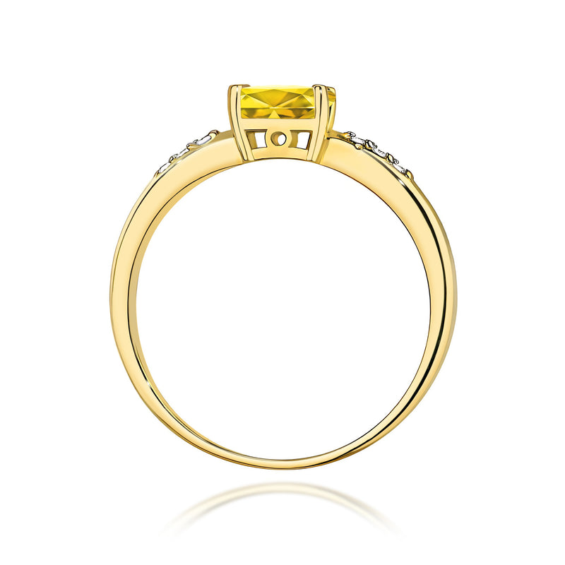 Inel Aur 9K cu Diamante Galbene de Laborator 0.53 ct, imaginea 3 din 8