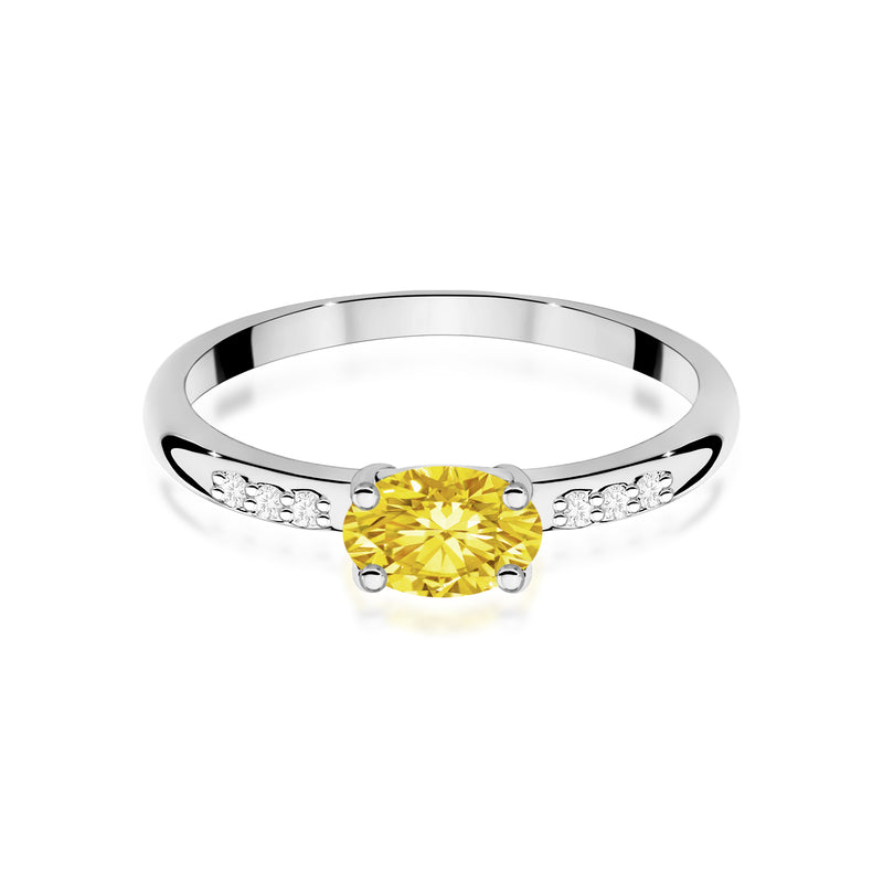 Inel Aur 9K cu Diamante Galbene de Laborator 0.53 ct, imaginea 6 din 8