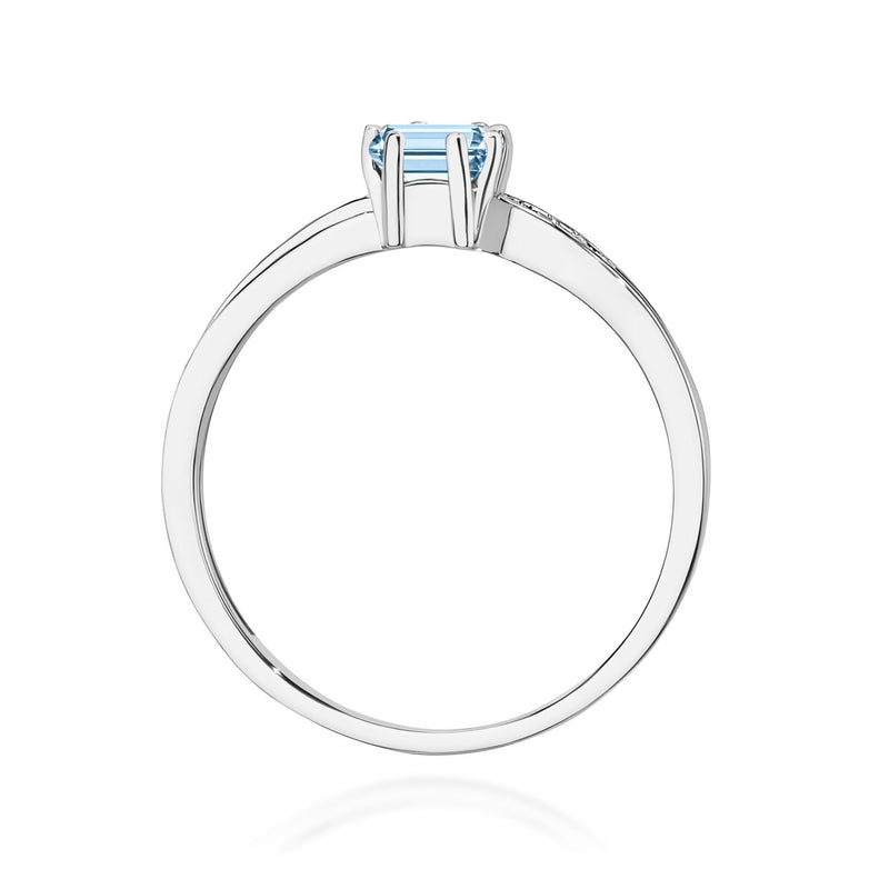Inel Aur 9K cu Diamante Albastre de Laborator 0.53 ct, imaginea 7 din 8
