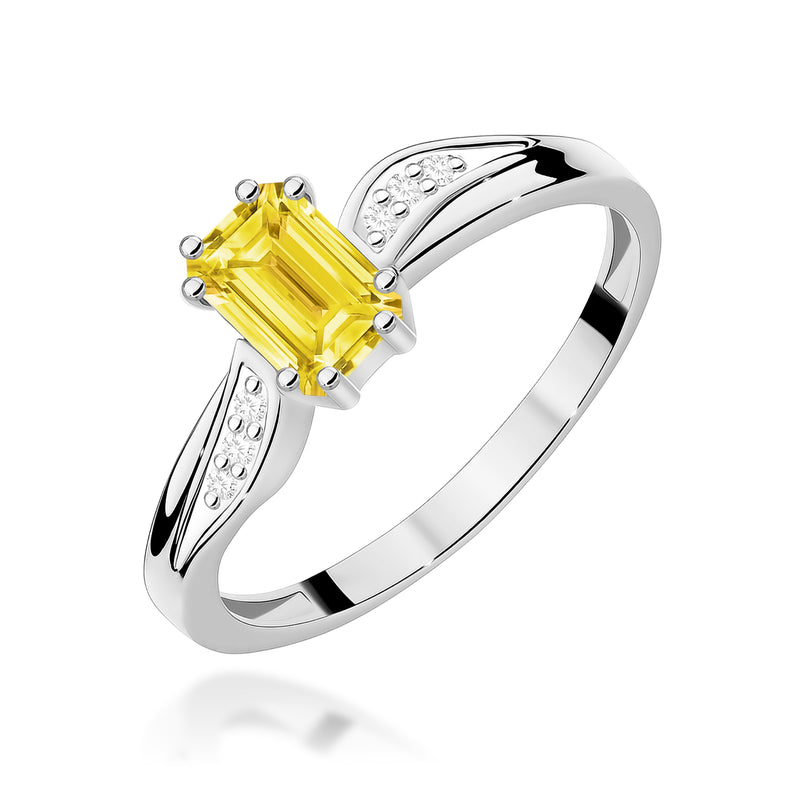 Inel Aur 9K cu Diamante Galbene de Laborator 0.53 ct, imaginea 5 din 8