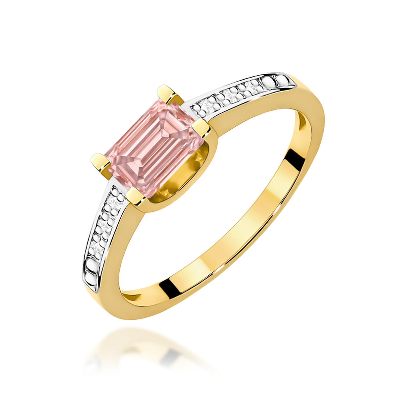 Inel Aur 9K cu Diamante Roz de Laborator 0.53 ct — Aur galben