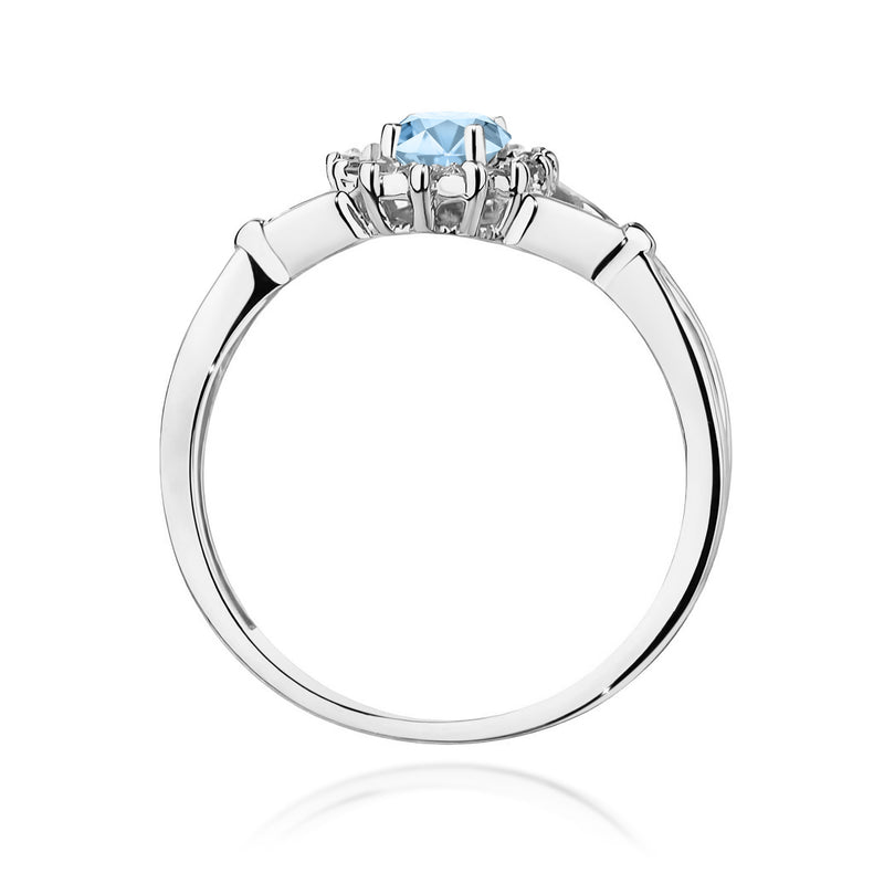 Inel Aur 9K cu Diamante Albastre de Laborator 0.62 ct, imaginea 7 din 8