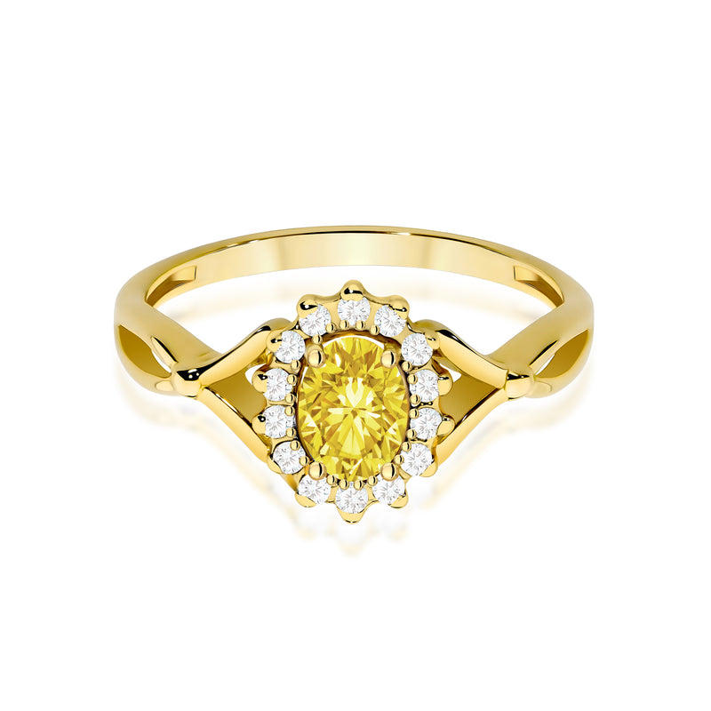 Inel Aur 9K cu Diamante Galbene de Laborator 0.62 ct, imaginea 2 din 8