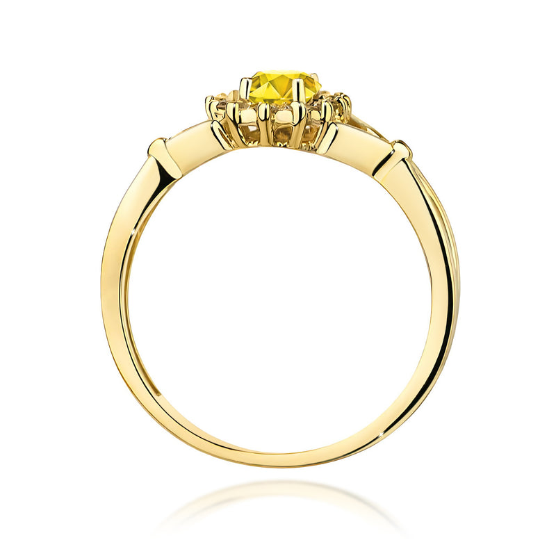 Inel Aur 9K cu Diamante Galbene de Laborator 0.62 ct, imaginea 3 din 8