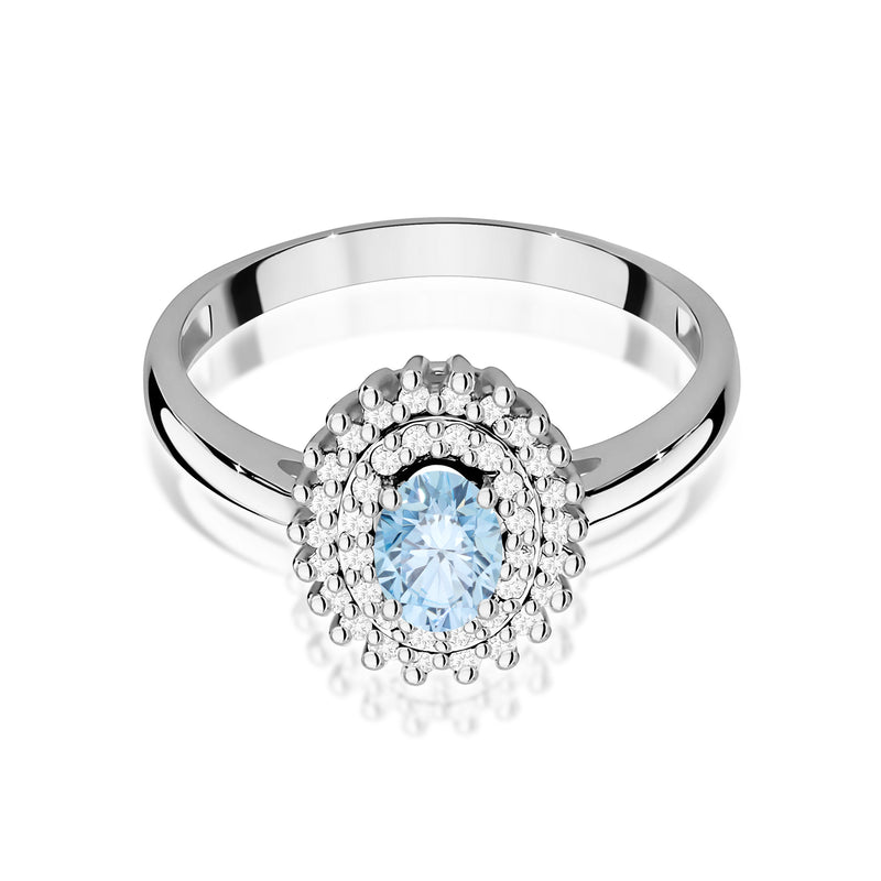 Inel Aur 9K cu Diamante Albastre de Laborator 0.70 ct, imaginea 6 din 8