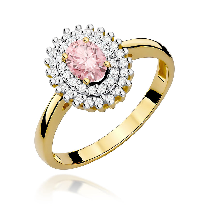 Inel Aur 9K cu Diamante Roz de Laborator 0.70 ct — Aur galben