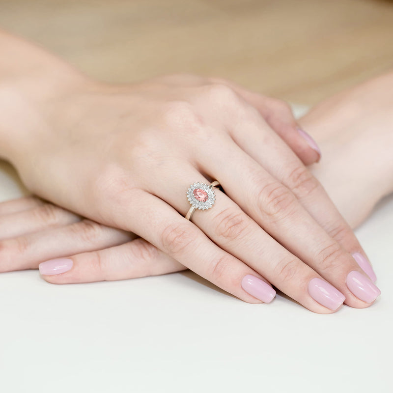 Inel Aur 9K cu Diamante Roz de Laborator 0.70 ct, imaginea 8 din 8