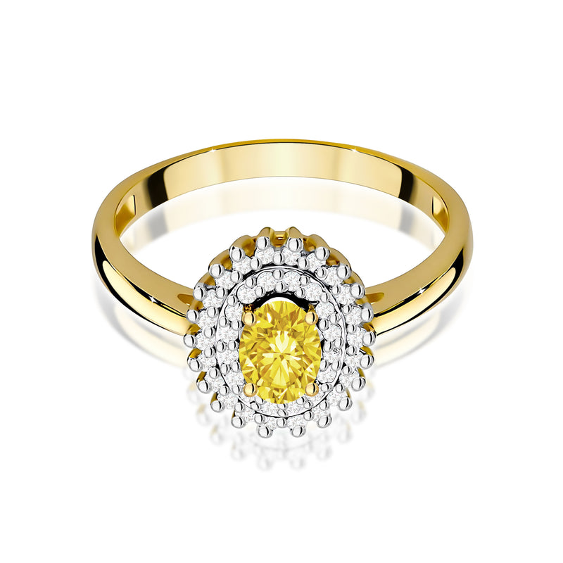 Inel Aur 9K cu Diamante Galbene de Laborator 0.70 ct, imaginea 2 din 8