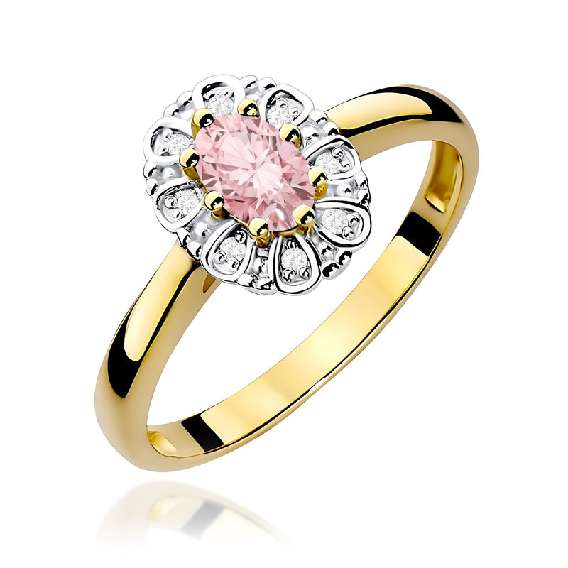 Inel Aur 9K cu Diamante Roz de Laborator 0.57 ct — Aur galben