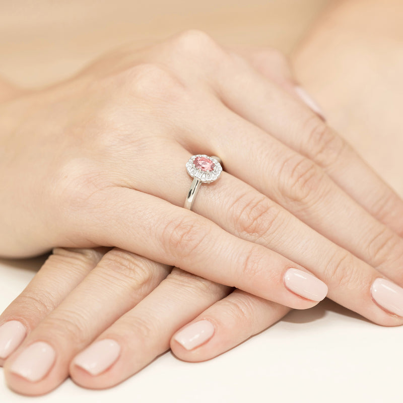 Inel Aur 9K cu Diamante Roz de Laborator 0.57 ct, imaginea 8 din 8