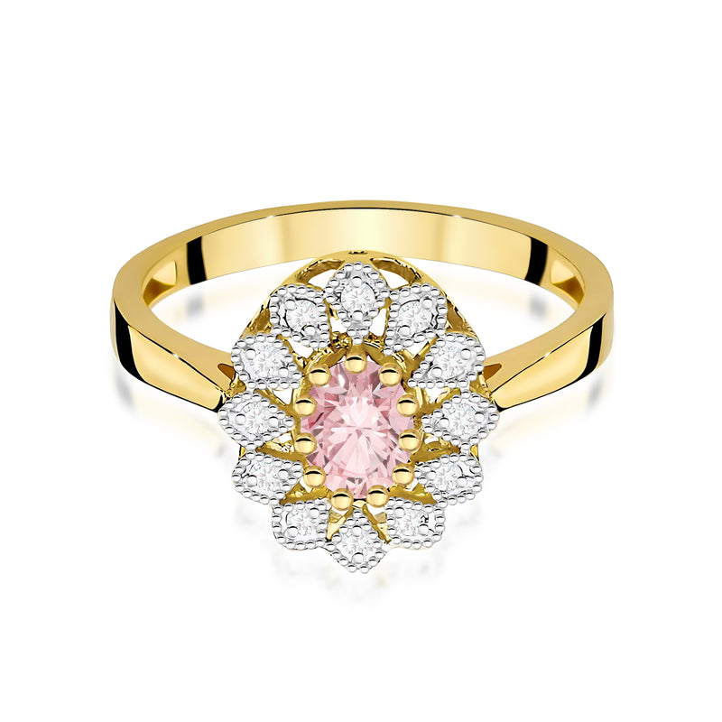 Inel Aur 9K cu Diamante Roz de Laborator 0.60 ct, imaginea 2 din 8