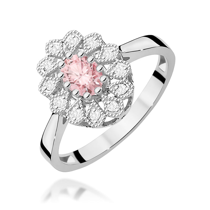 Inel Aur 9K cu Diamante Roz de Laborator 0.60 ct, imaginea 5 din 8