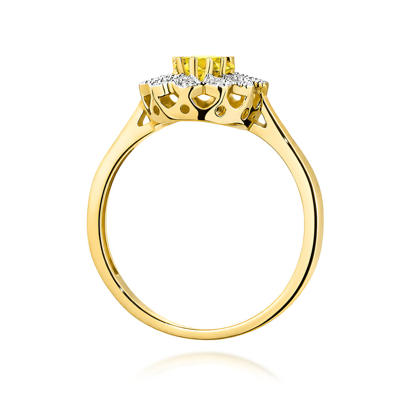 Inel Aur 9K cu Diamante Galbene de Laborator 0.60 ct, imaginea 3 din 8