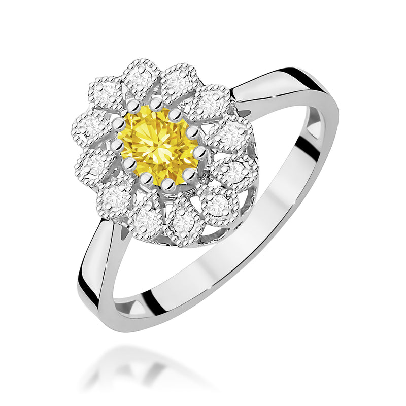 Inel Aur 9K cu Diamante Galbene de Laborator 0.60 ct, imaginea 5 din 8