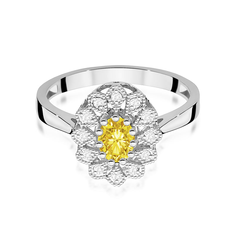 Inel Aur 9K cu Diamante Galbene de Laborator 0.60 ct, imaginea 6 din 8
