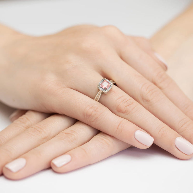 Inel Aur 9K cu Diamante Roz de Laborator 0.56 ct, imaginea 8 din 8