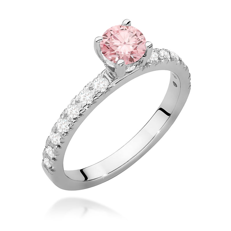 Inel Aur 9K cu Diamante Roz de Laborator 0.74 ct, imaginea 5 din 8