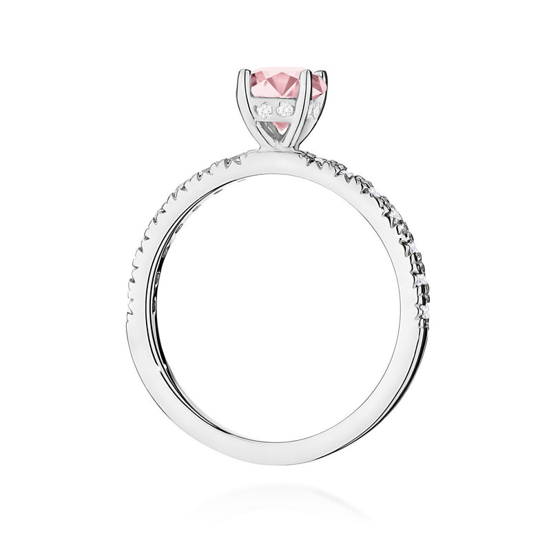 Inel Aur 9K cu Diamante Roz de Laborator 0.74 ct, imaginea 7 din 8