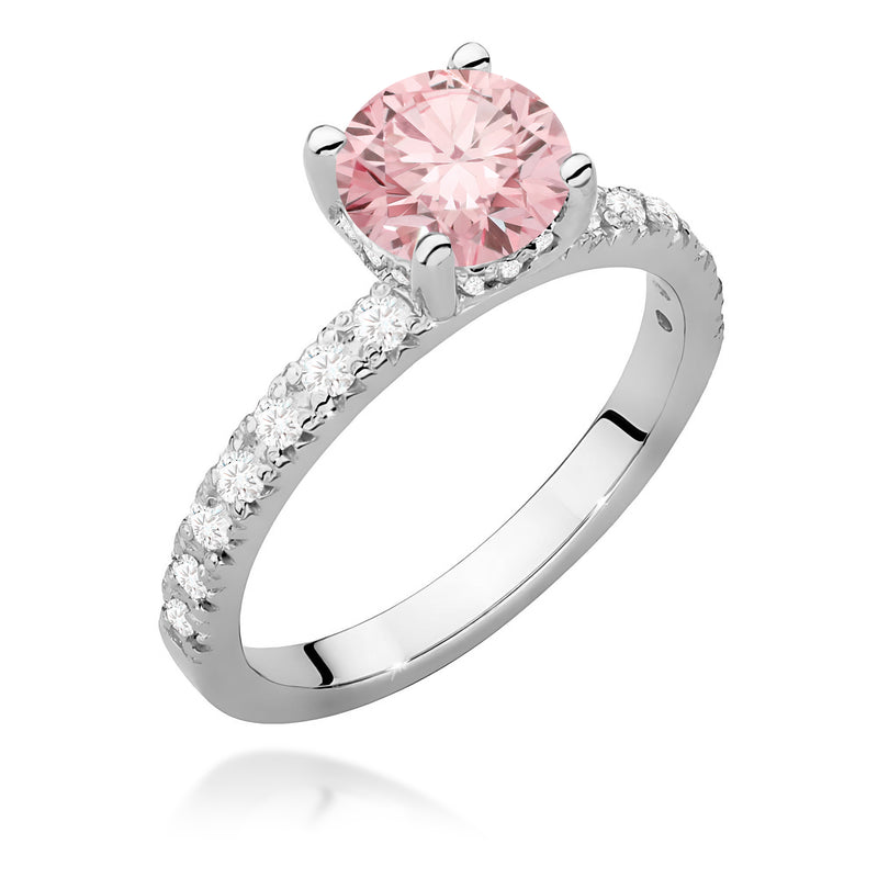Inel Aur 9K cu Diamante Roz de Laborator 1.26 ct, imaginea 5 din 8