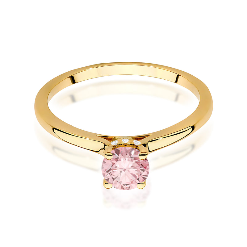 Inel Aur 9K cu Diamante Roz de Laborator 0.56 ct, imaginea 2 din 8