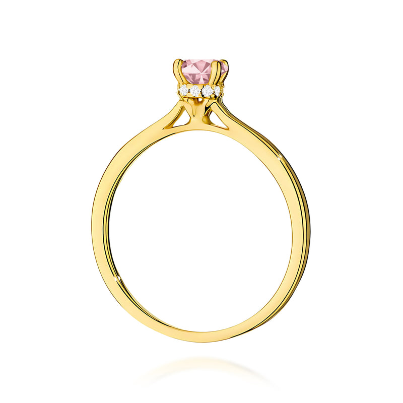 Inel Aur 9K cu Diamante Roz de Laborator 0.56 ct, imaginea 3 din 8
