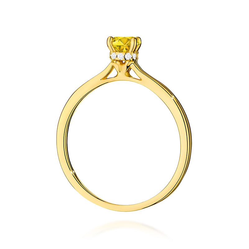 Inel Aur 9K cu Diamante Galbene de Laborator 0.56 ct, imaginea 3 din 8