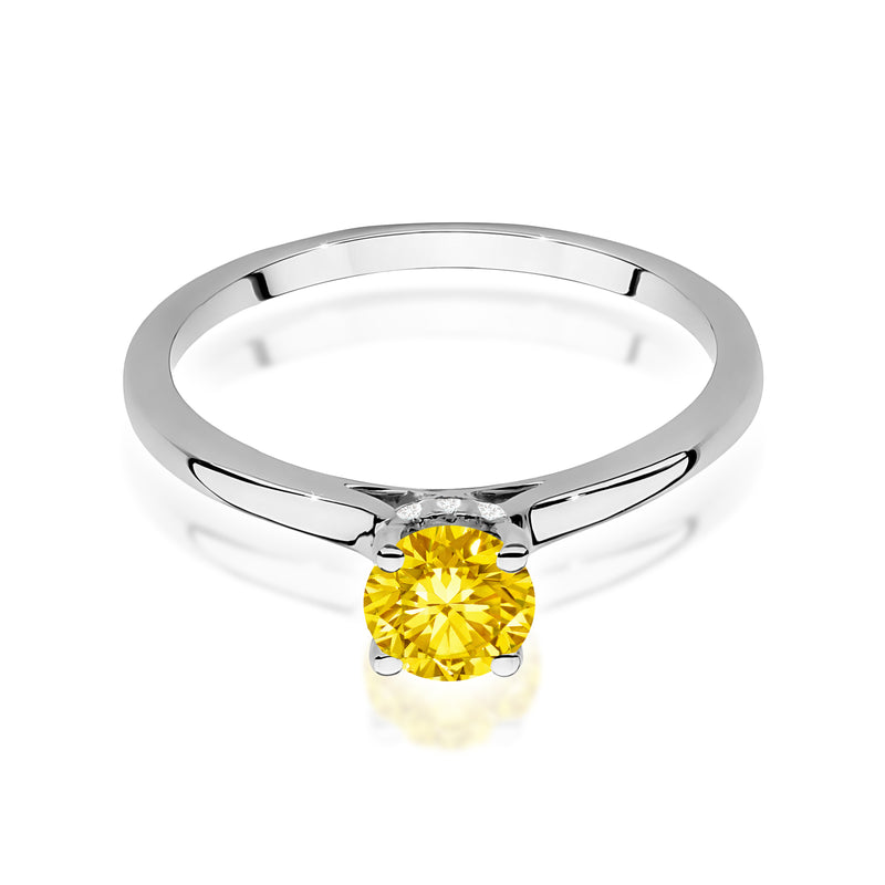 Inel Aur 9K cu Diamante Galbene de Laborator 0.56 ct, imaginea 6 din 8