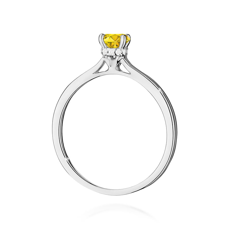 Inel Aur 9K cu Diamante Galbene de Laborator 0.56 ct, imaginea 7 din 8