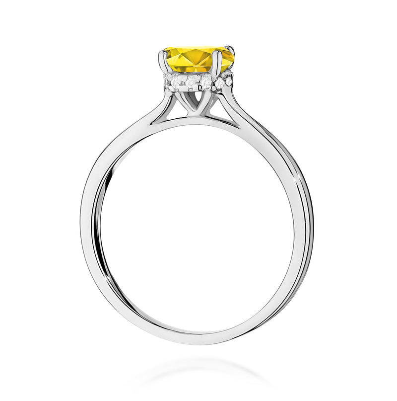 Inel Aur 9K cu Diamante Galbene de Laborator 1.07 ct, imaginea 7 din 8