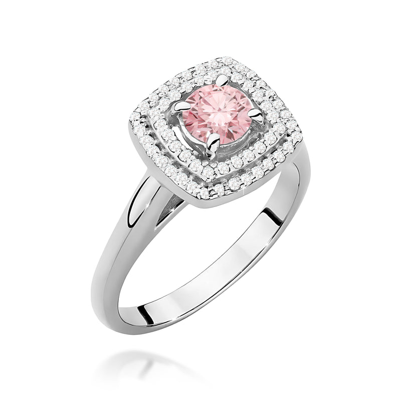 Inel Aur 9K cu Diamante Roz de Laborator 0.78 ct, imaginea 5 din 8