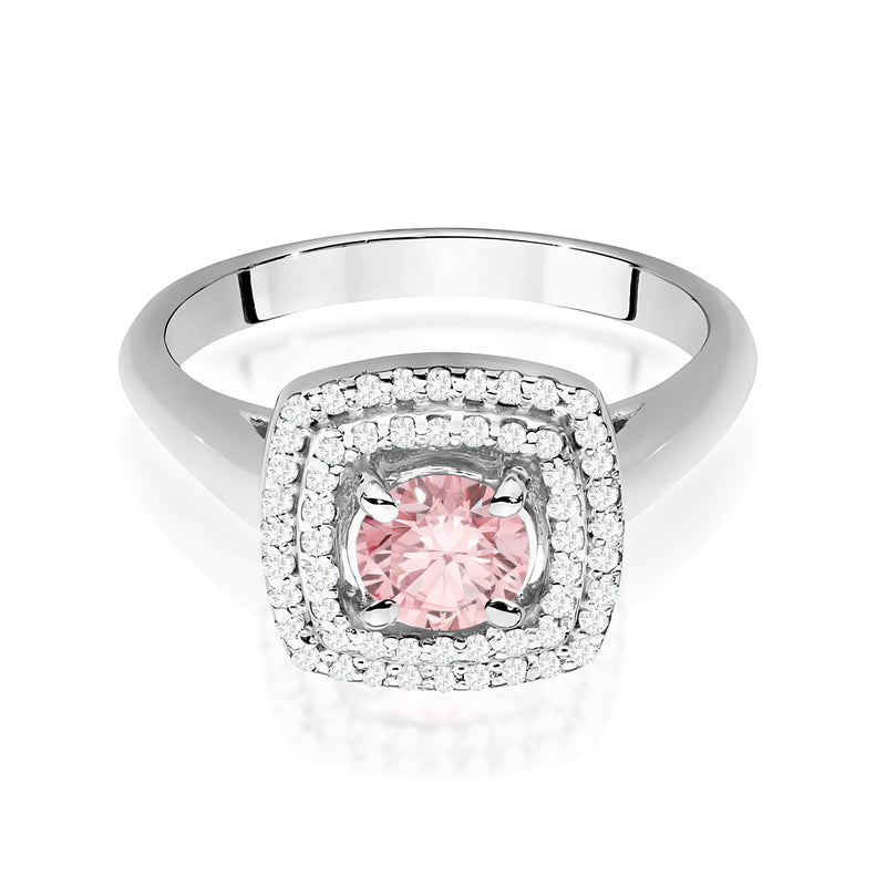 Inel Aur 9K cu Diamante Roz de Laborator 0.78 ct, imaginea 6 din 8