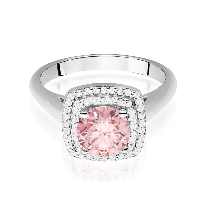 Inel Aur 9K cu Diamante Roz de Laborator 1.28 ct, imaginea 6 din 8