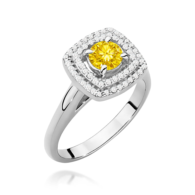 Inel Aur 9K cu Diamante Galbene de Laborator 0.78 ct, imaginea 5 din 8