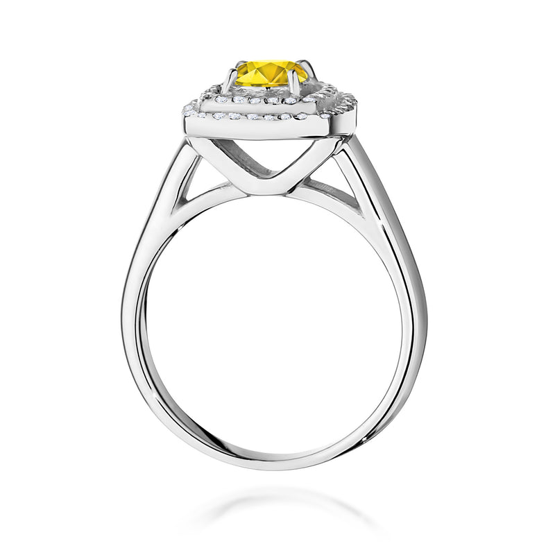 Inel Aur 9K cu Diamante Galbene de Laborator 0.78 ct, imaginea 7 din 8